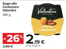 Carrefour Sugo alla Carbonara Valentini offerta