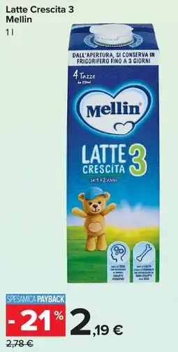 Carrefour Latte Crescita 3 Mellin offerta