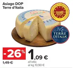 Carrefour Market Asiago DOP Terre d'Italia offerta