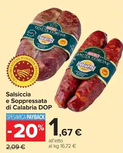 Carrefour Market Salsiccia e Soppressata di Calabria DOP offerta