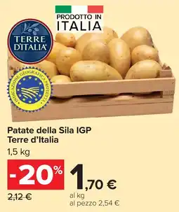 Carrefour Market Patate della Sila IGP Terre d'Italia offerta