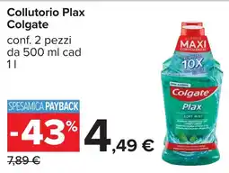 Carrefour Collutorio Plax Colgate offerta