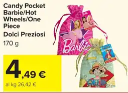 Carrefour Candy Pocket Barbie/Hot Wheels/One Piece Dolci Preziosi offerta