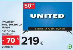 Carrefour Tv Led 50" United offerta