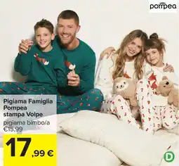 Carrefour Pigiama Famiglia Pompea stampa Volpe offerta