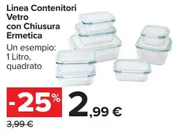 Carrefour Market Linea Contenitori Vetro con Chiusura Ermetica offerta