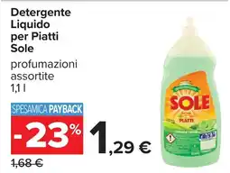 Carrefour Detergente Liquido per Piatti Sole offerta