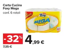 Carrefour Carta Cucina Foxy Mega offerta