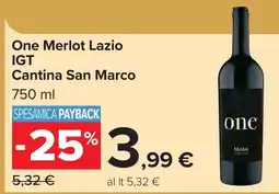 Carrefour One Merlot Lazio offerta