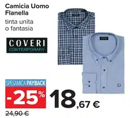Carrefour Camicia Uomo Flanella COVERI CONTEMPORARY offerta