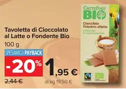 Carrefour Market Carrefour Bio Cioccolato finissimo al latte offerta