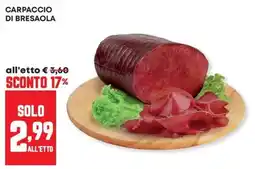 Panorama Carpaccio di bresaola offerta