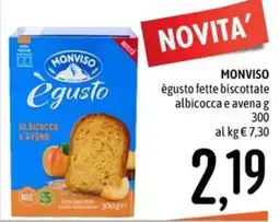 Emisfero Monviso egusto fette biscottate albicocca e avena offerta