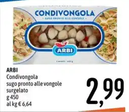 Emisfero Arbi condivongola sugo pronto alle vongole offerta