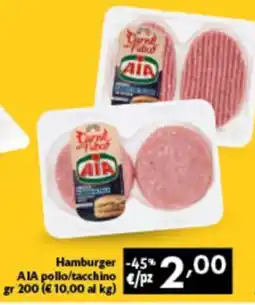 Spak Supermercati AIA Hamburger pollo/tacchino offerta