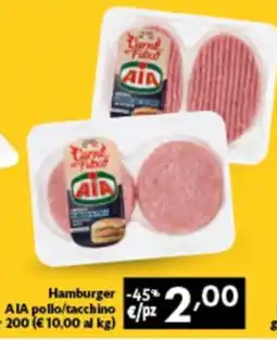 Spak Supermercati Hamburger AIA pollo/tacchino offerta