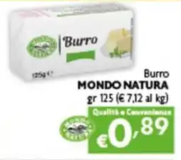 Spak Supermercati Burro Mondo Natura offerta