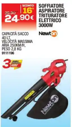 Bricofer Soffiatore aspiratore trituratore elettrico Newton offerta