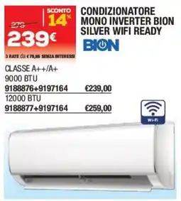 Bricofer Condizionatore mono inverter bion silver wifi ready offerta