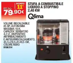 Bricofer Stufa a combustibile liquido a stoppino Qlima offerta