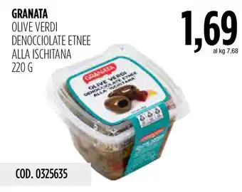 Granata olive verdi denocciolate etnee alla ischitana
