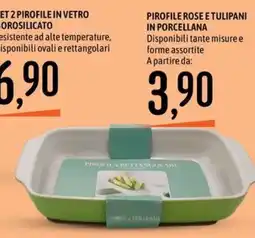 Emisfero Pirofila rettangolare Rose e Tulipani offerta