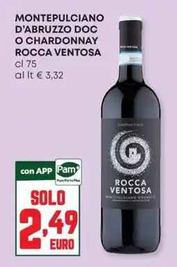 Panorama Montepulciano d'Abruzzo DOC o Chardonnay Rocca Ventosa offerta