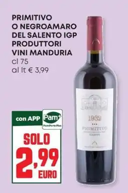 Panorama Primitivo o Negroamaro del Salento IGP Produttori Vini Manduria offerta