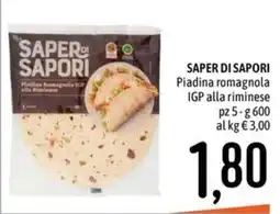 Emisfero Saper di sapori piadina romagnola IGP alla riminese offerta