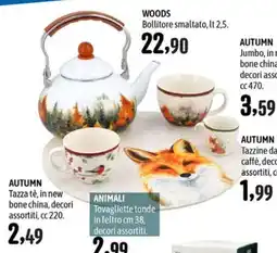 Emisfero AUTUMN Tazza tè, in new bone china, decori assortiti offerta