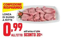 Panorama Lonza di suino a fette offerta