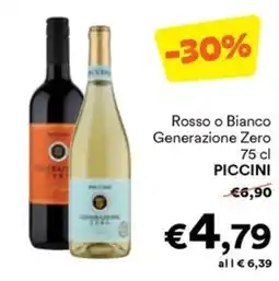 Unes Rosso o Bianco Generazione Zero Piccini offerta