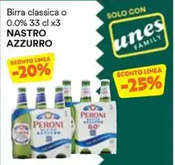 Unes Peroni Nastro Azzurro offerta