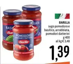 Emisfero Barilla sugo pomodoro e basilico, arrabbiata offerta
