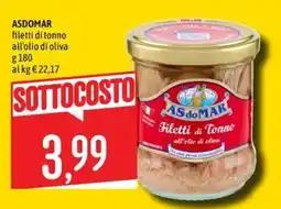 Emisfero Asdomar filetti di tonno all'olio di oliva offerta