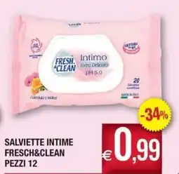 Palmarket Salviette Intime Fresch&Clean offerta