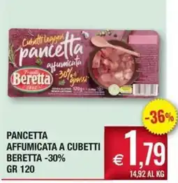 Palmarket Pancetta affumicata a cubetti Beretta offerta