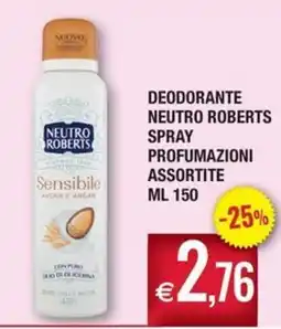 Palmarket Deodorante Neutro Roberts Spray Sensibile offerta