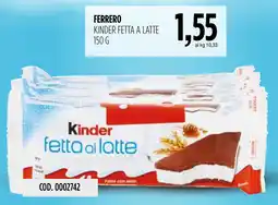 Carico Cash & Carry Kinder fetta al latte offerta