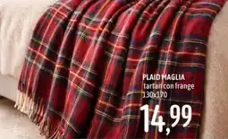Emisfero Plaid maglia tartan con frange offerta