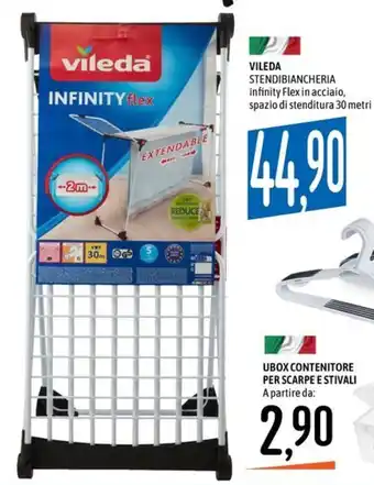 Vileda stendibiancheria infinity flex in acciaio