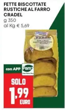 Pam Fette biscottate rustiche al farro Cradel offerta