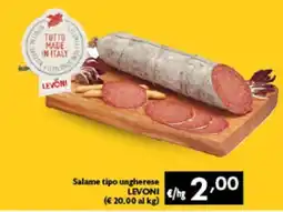 Spak Supermercati Salame tipo ungherese Levoni offerta
