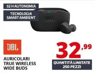 JBL Auricolari True Wireless Wide Buds
