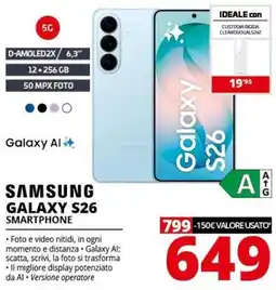 Comet Samsung Galaxy S26 Smartphone offerta