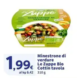 Sigma Minestrone di verdure Le Zuppe Bio Cottin tavola offerta