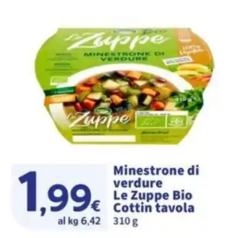 Minestrone di verdure Le Zuppe Bio Cottin tavola