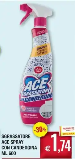 Palmarket Sgrassatore Ace Spray con candeggina offerta