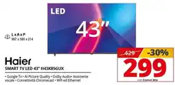 Comet Haier SMART TV LED 43" H43K85GUX offerta
