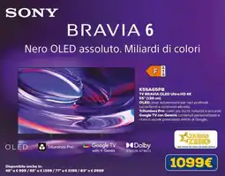 Euronics Sony 55" Bravia OLED Ultra HD 4K TV offerta